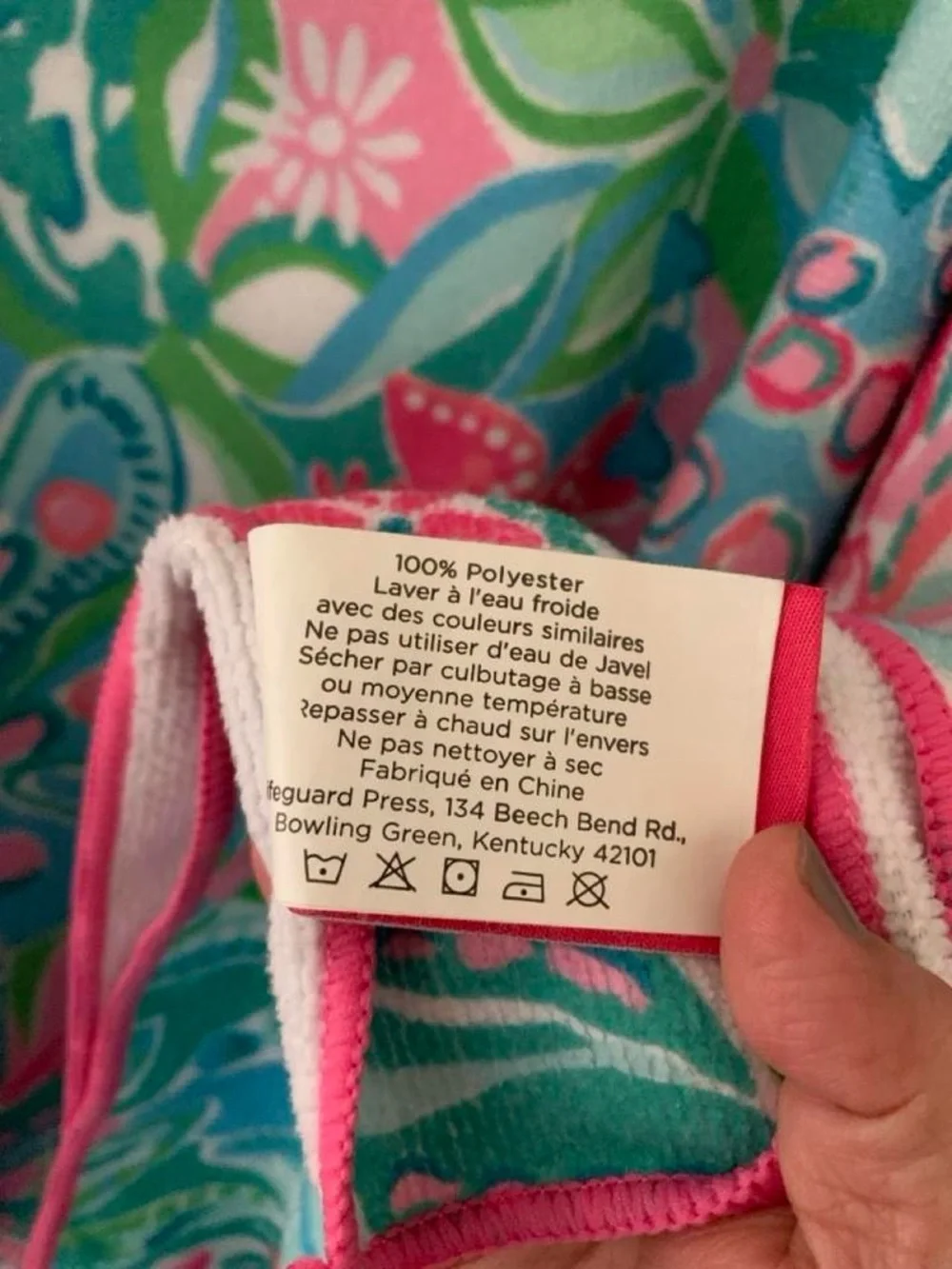 Lilly Pulitzer Microfiber Beach Towel Pink Green Paisley Floral